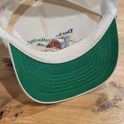 Vintage Ducks Unlimited Hat Snapback White Team DU Rope 90s Embroidered Duck