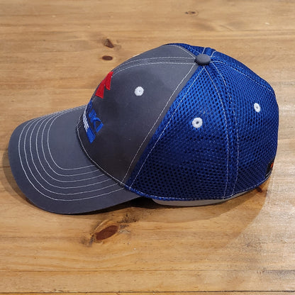 Suzuki Marine Hat Size M/L Flex Stretch Fitted Fish Boat Motor Fitted Gray Blue