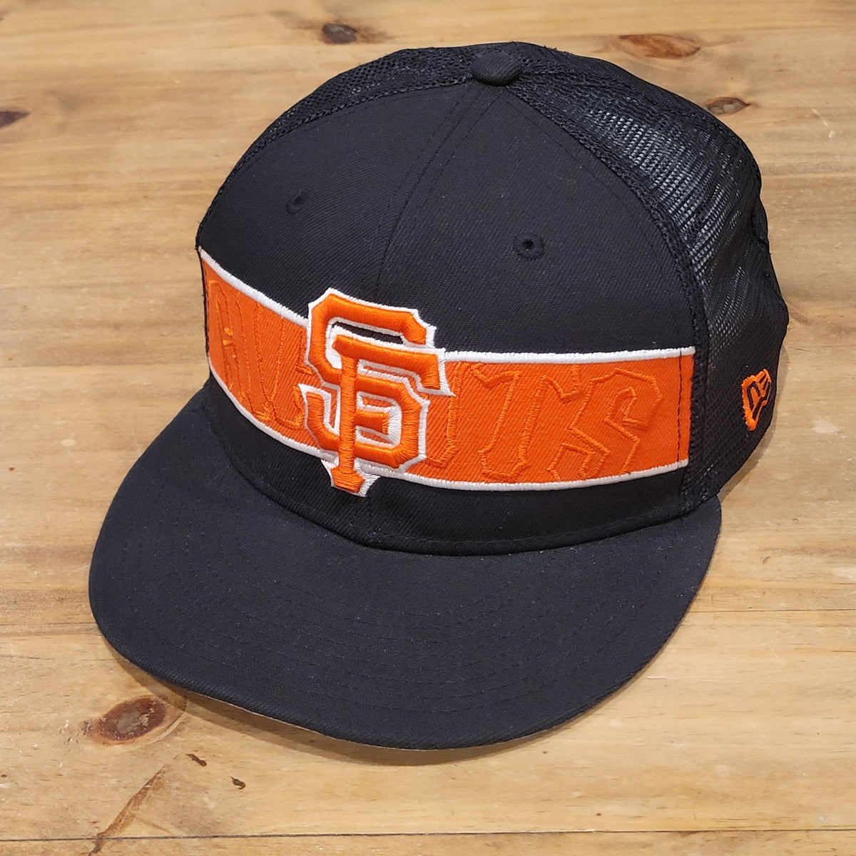 San Francisco Giants New Era Hat Snapback Black Mesh Back One Size 9Fifty