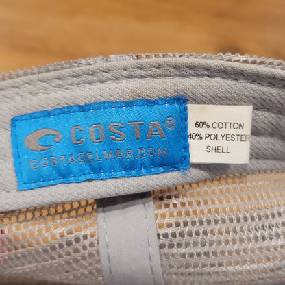 Costa Del Mar Hat Snapback Gray Patch Rip Stop Fishing Beach Water One Size