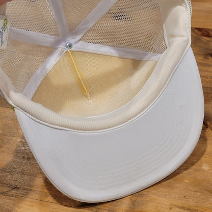 Vintage Maui Hawaii 1996 96 Trucker Hat White Green Neon Rope Beach