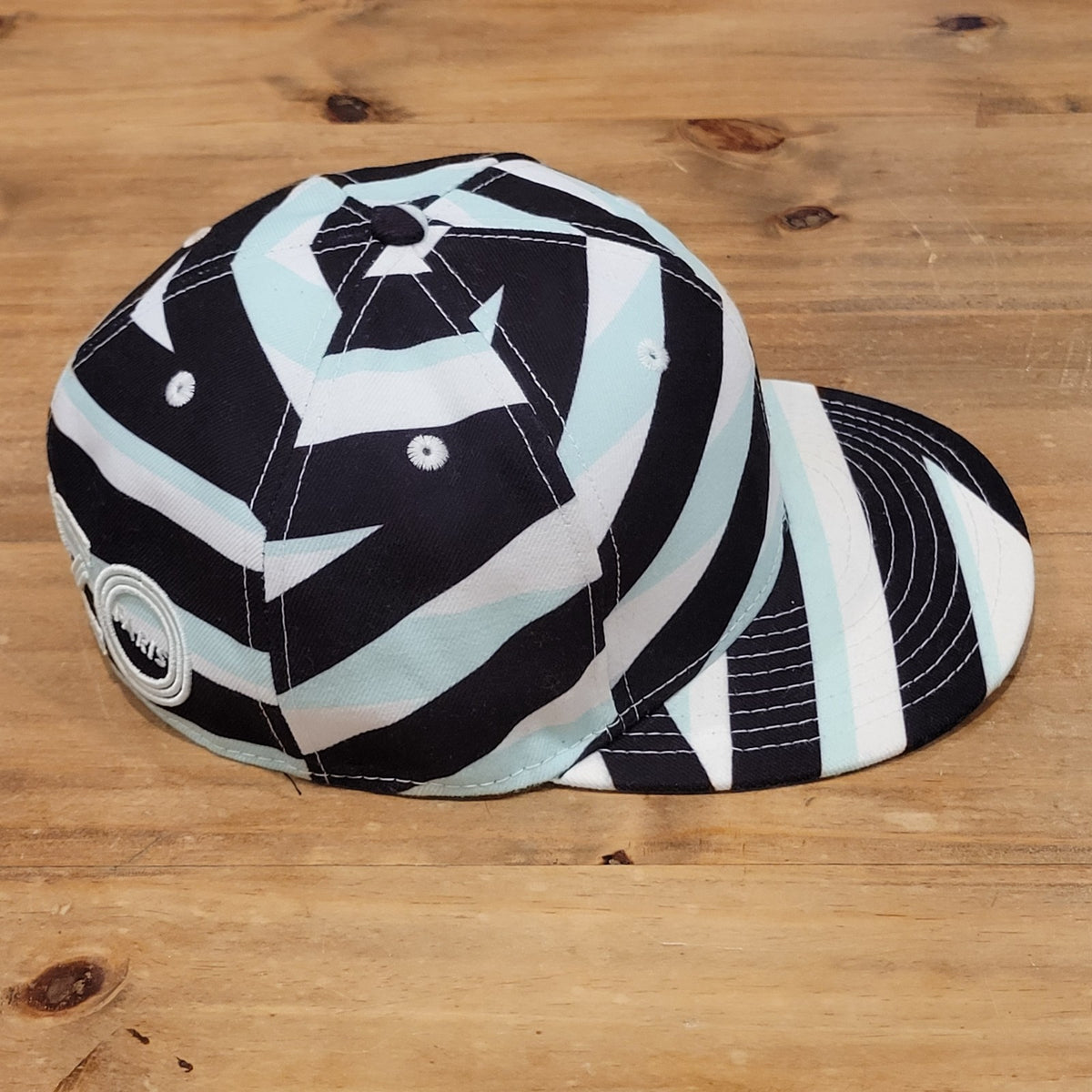 Kenzo X New Era Hat Size 7 1/2 Black White Striped Back Spell Out 59Fifty