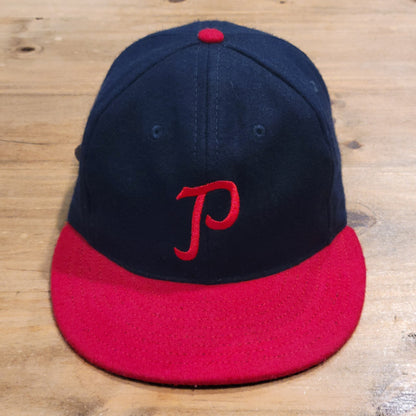Ebbets Field Flannels Portland Beavers Hat Wool Strap Back Made USA Blue Red P
