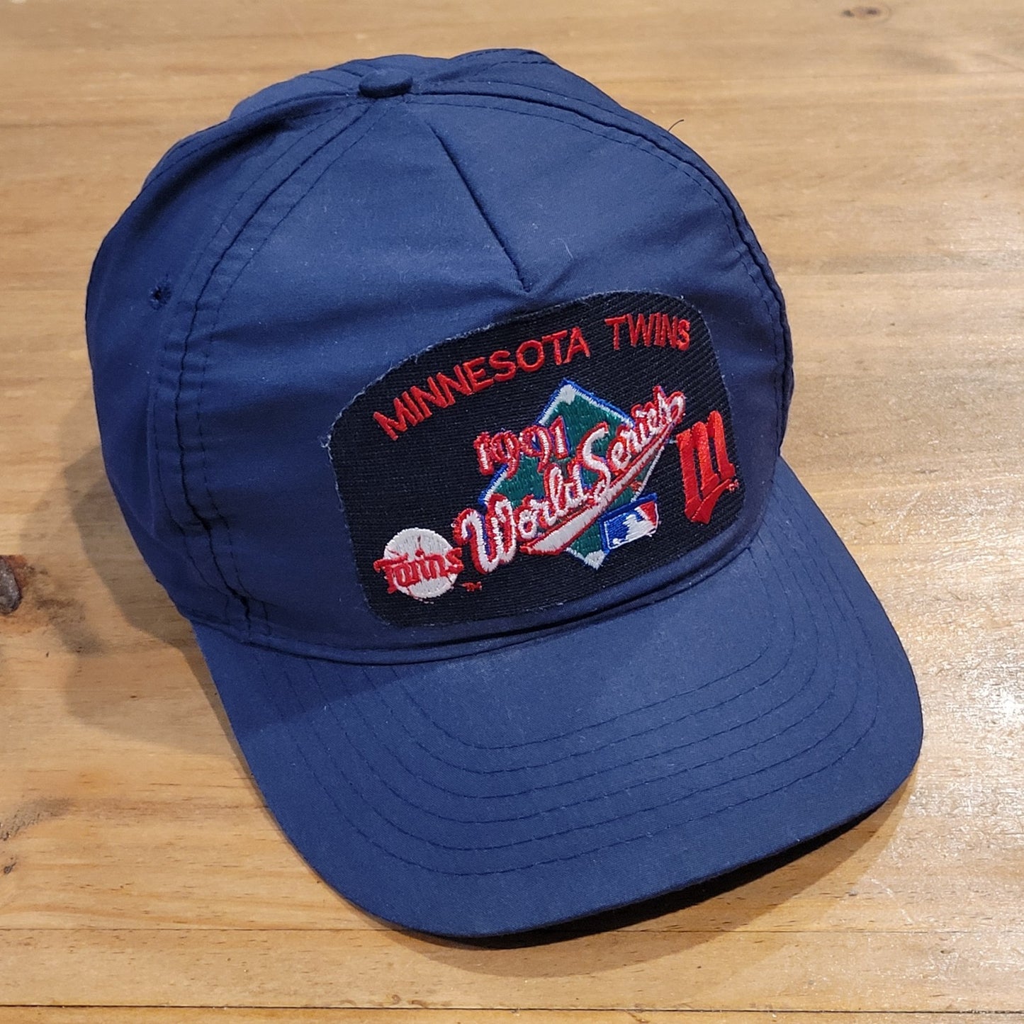 Vintage Minnesota Twins Hat Snapback Blue 1991 World Series Universal Patch