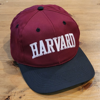 Vintage Harvard Crimson Hat Snapback Red Arch Spell Out Logo 90s University