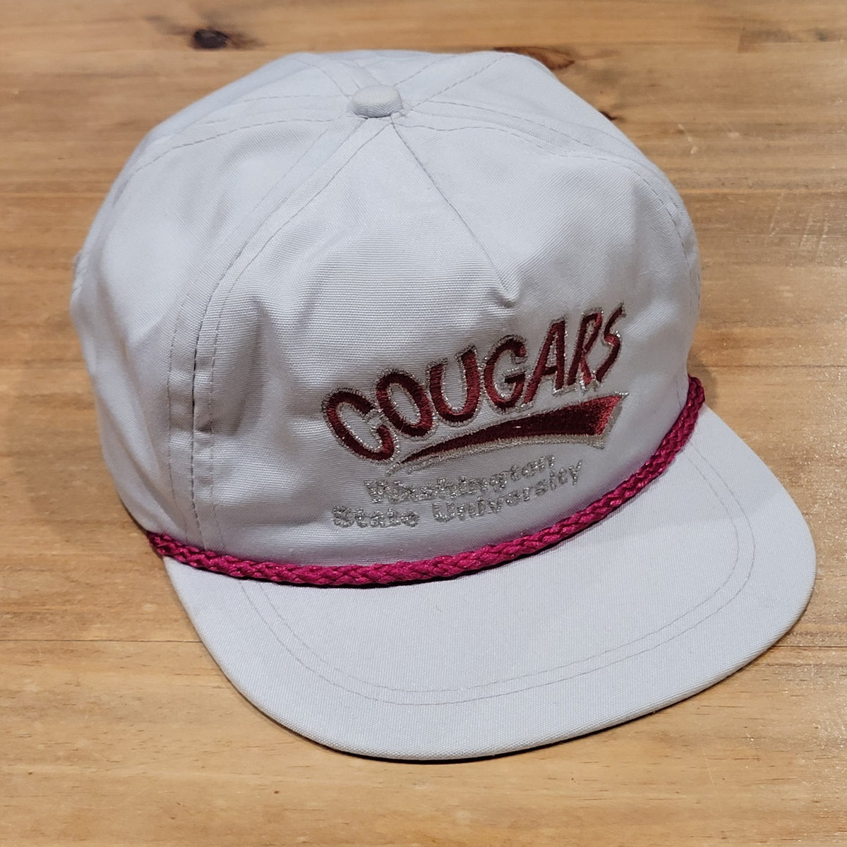Vintage Washington State Cougars Hat Strap Back Imperial Rope 80s 90s One Size