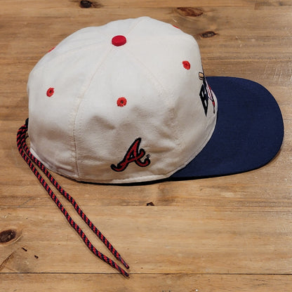 Vintage Atlanta Braves Hat Adjustable Rope 90s MLB Baseball Apparel #1