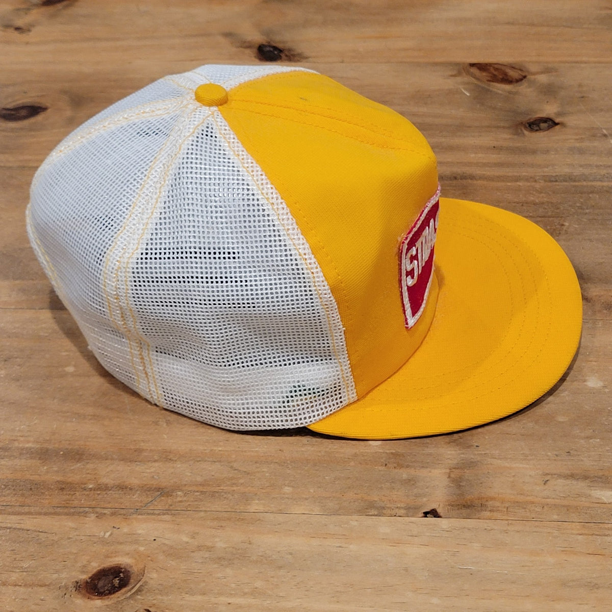 Vintage Strasburg Trucker Hat Snapback Yellow Red Patch Railroad Train One Size