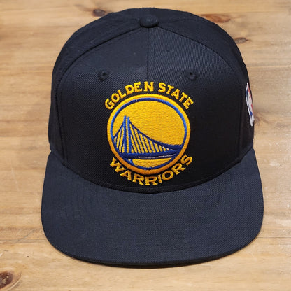 Golden State Warriors Hat Snapback Mitchell & Ness Black Wool Blend NBA
