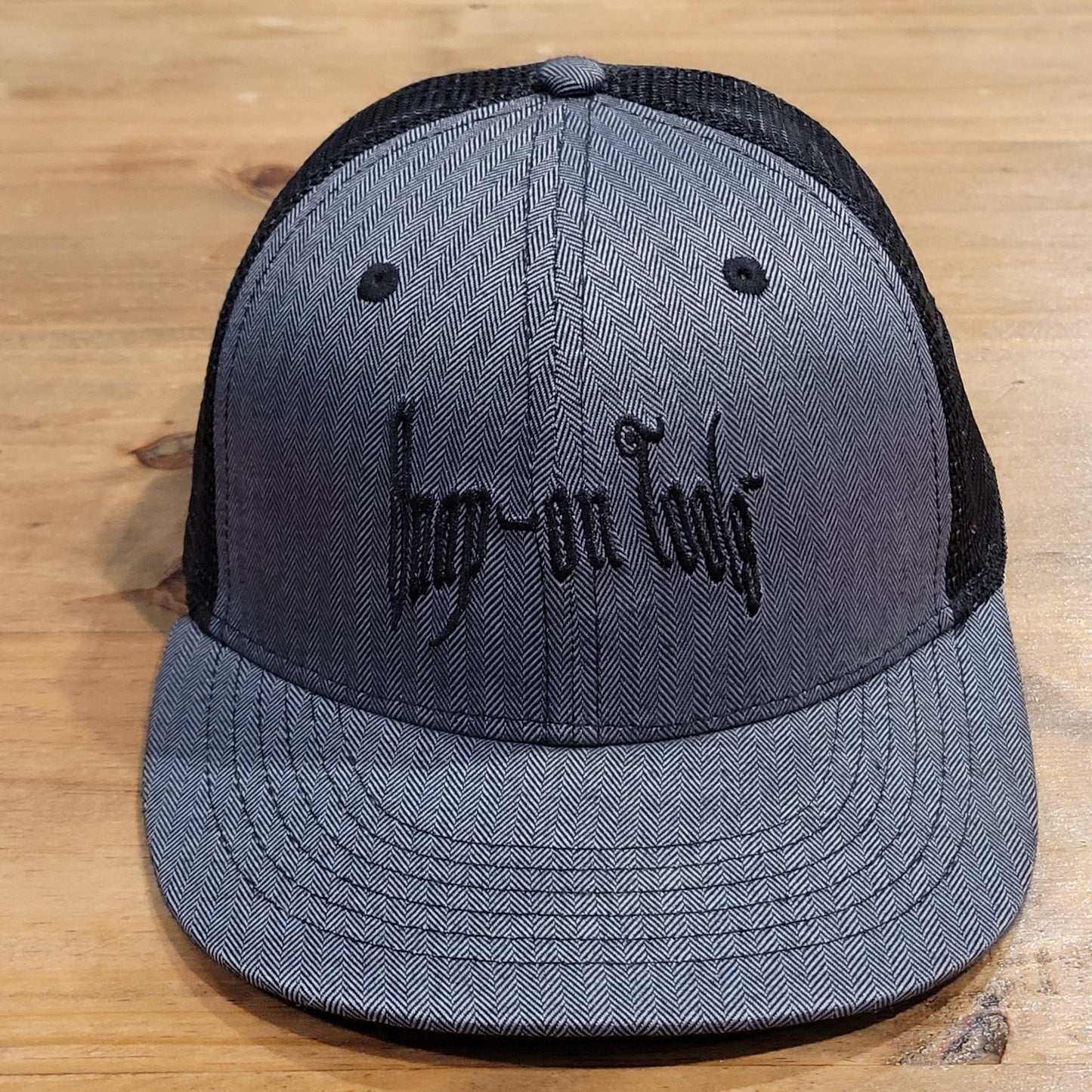 Snap On Tools Hat Snapback Gray Mesh Trucker Spell Out Script One Size