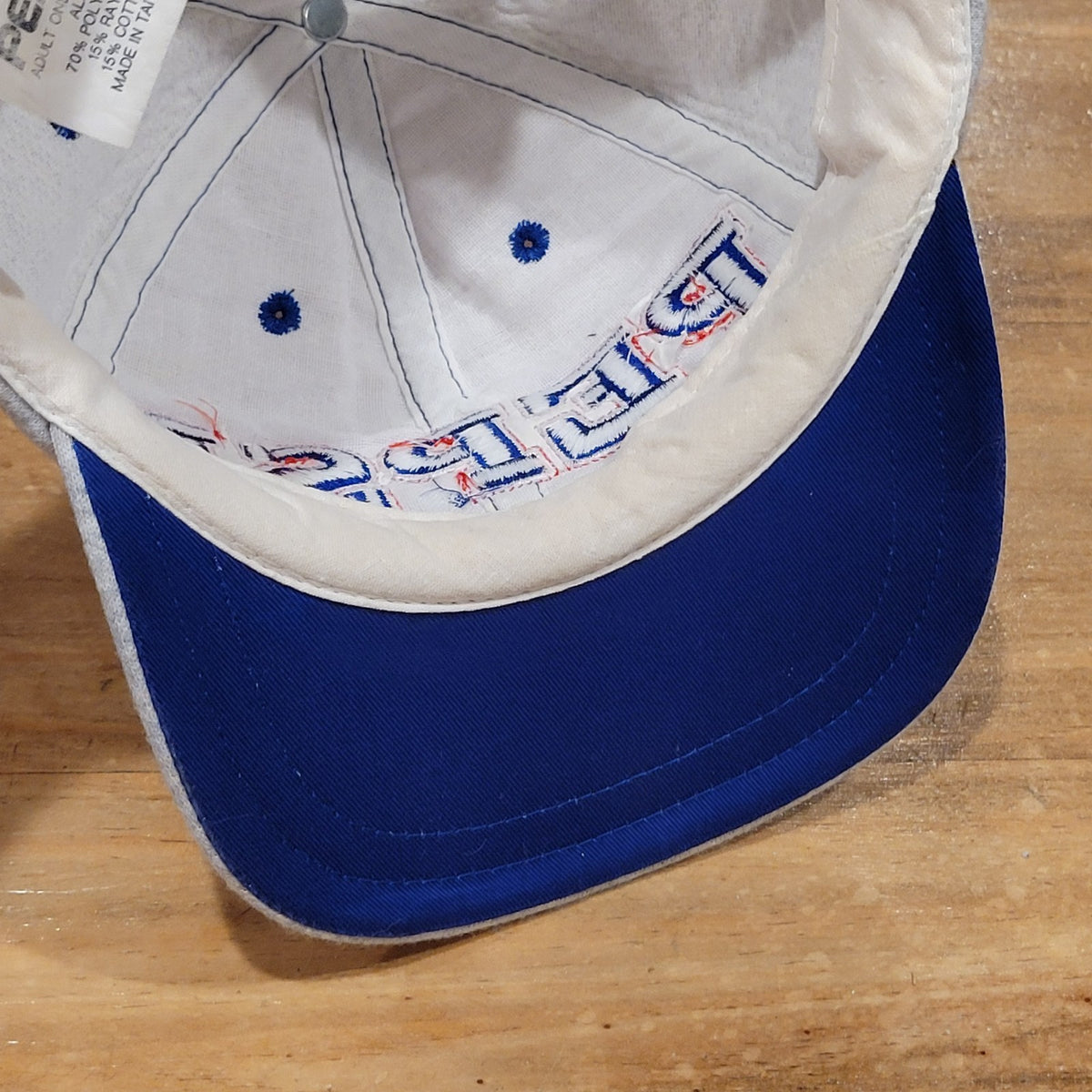 Vintage Pepsi Hat Cap One Size Flex Stretch Fitted Adult 90s Gray Spell Out Soda