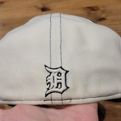 Vintage Detroit Tigers New Era Hat Size 7 1/2 Velvet Big Logo 59Fifty Fitted