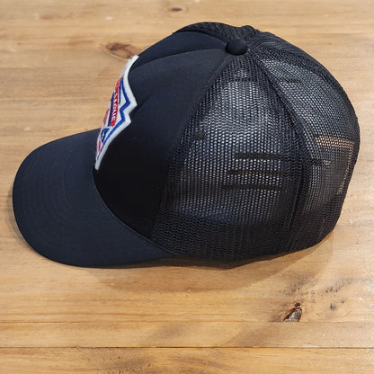 Vintage Little League Baseball Trucker Hat Snapback Black Patch Youngan One Size