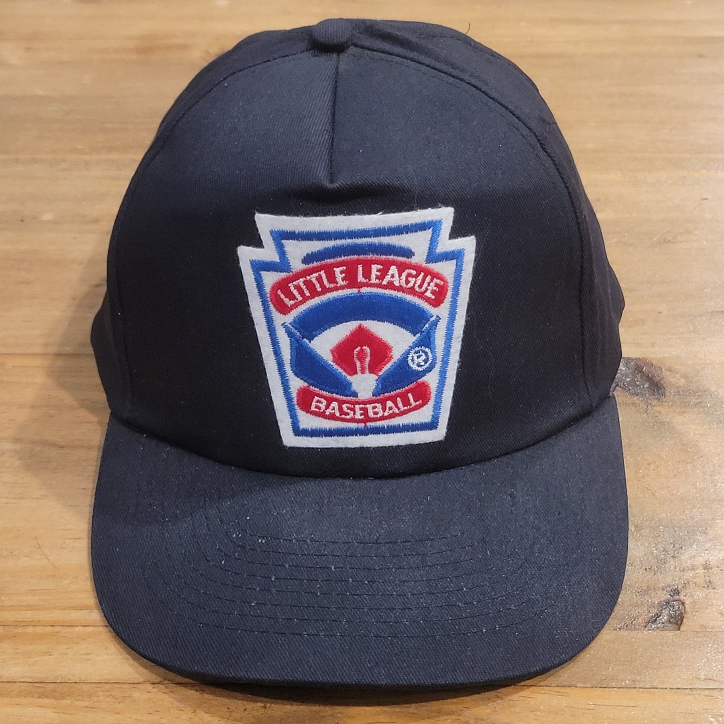Vintage Little League Baseball Hat Cap Snapback Patch One Size 90s Black