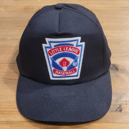 Vintage Little League Baseball Hat Cap Snapback Patch One Size 90s Black