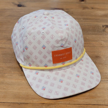 Swannies Golf Hat Snapback Multicolor AOP Rope Patch One Size Golfer One Size