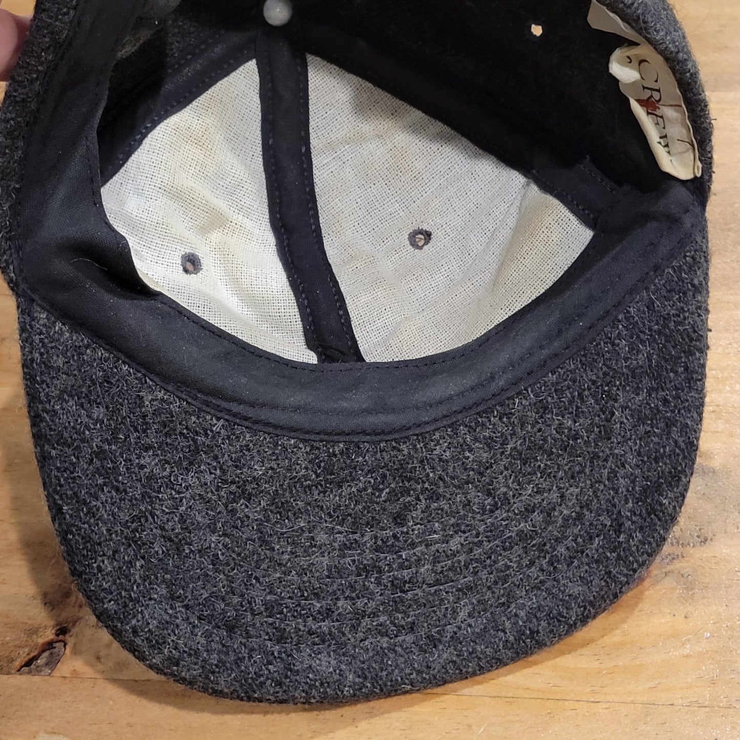 Vintage J. Crew Hat 90s Gray Wool Union Made USA One Size Adjustable