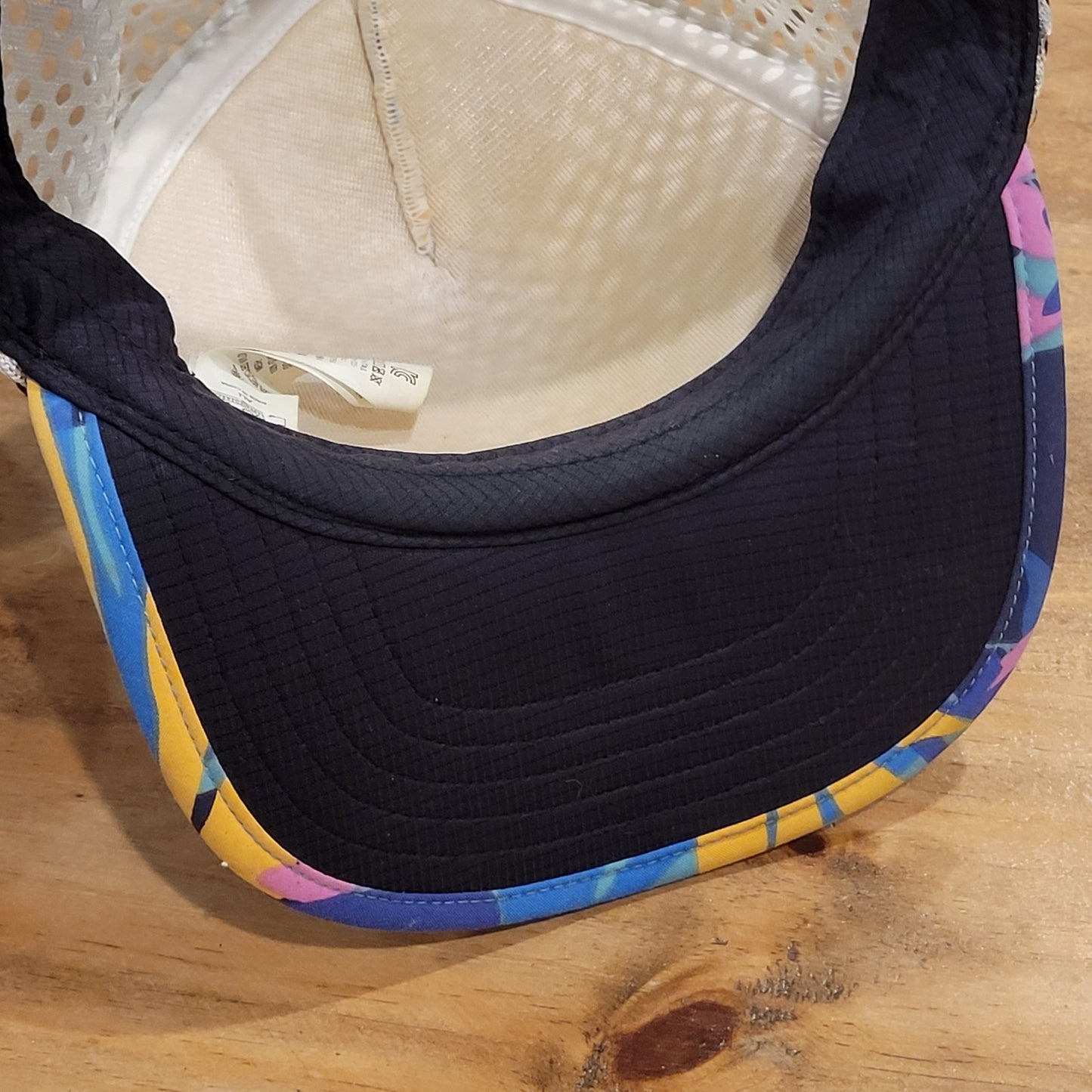 Patagonia Duckbill Trucker Hat Hawaiian Aloha Floral Mesh Run Surf Cap OSFM Blue