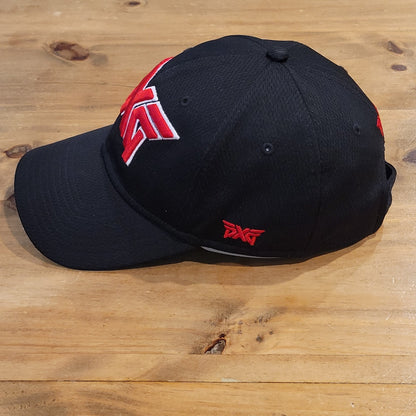 PXG Golf Hat Cap strap Back Black Red Logo One Size New Era Golfer One Size