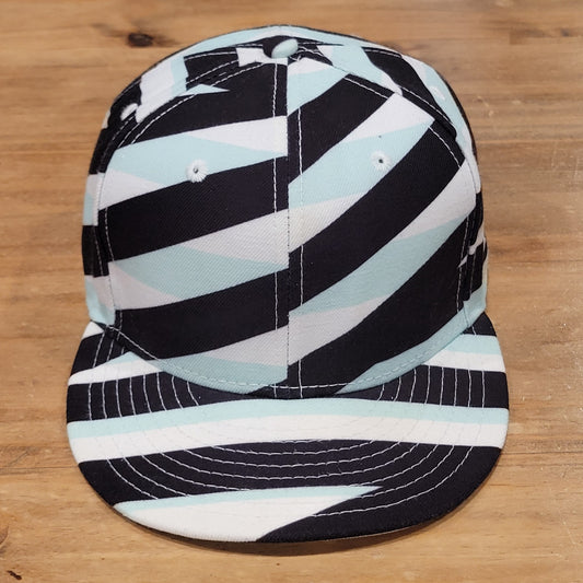 Kenzo X New Era Hat Size 7 1/2 Black White Striped Back Spell Out 59Fifty