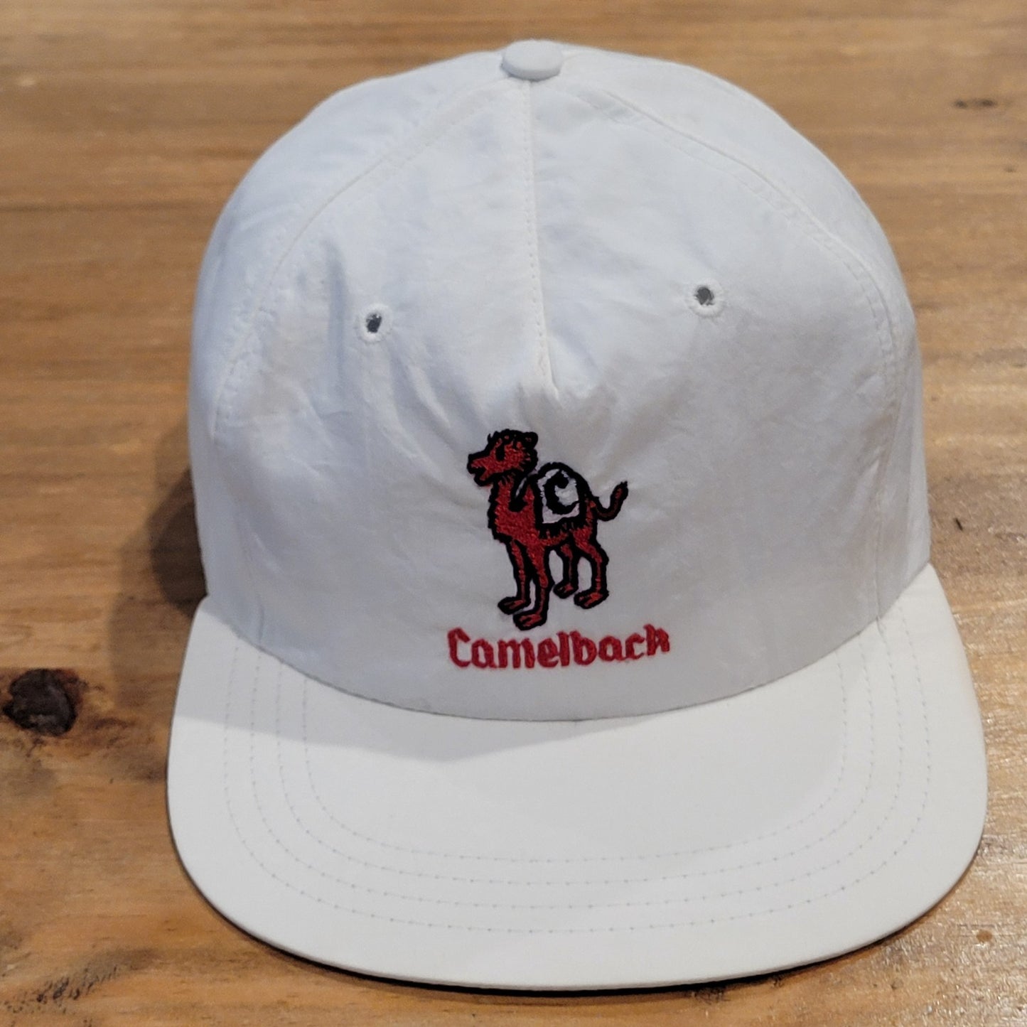 Vintage Camelback Golf Hat Texace Strap Back White One Size 80s 90s Golfer Nylon