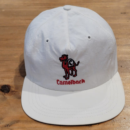 Vintage Camelback Golf Hat Texace Strap Back White One Size 80s 90s Golfer Nylon