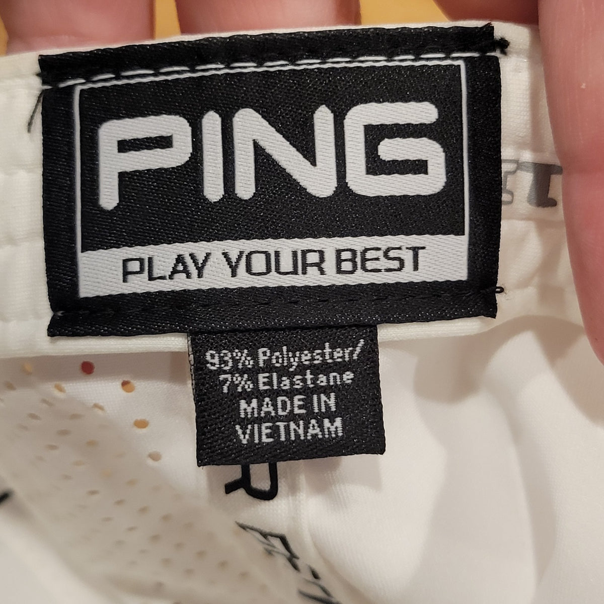 Ping Hat Cap snapback White Black Spell Out Logo 110 Flex Adjustable Golf