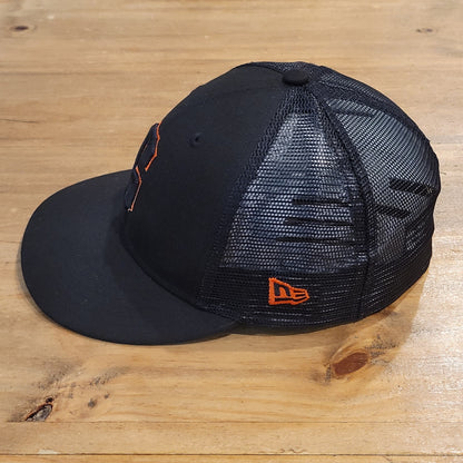 San Francisco Giants Hat New Era Size 7 3/8 Fitted Black Low Profile G Logo Mesh