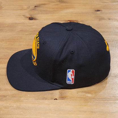 Golden State Warriors Hat Snapback Mitchell & Ness Black Wool Blend NBA