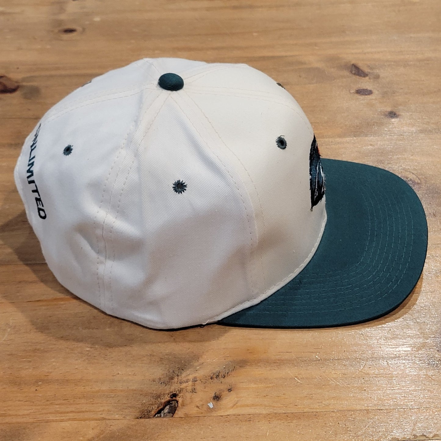 Vintage Ducks Unlimited Hat Snapback White Green DU 90s Embroidered Duck