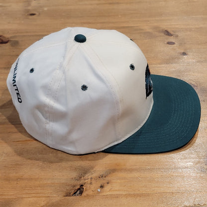 Vintage Ducks Unlimited Hat Snapback White Green DU 90s Embroidered Duck