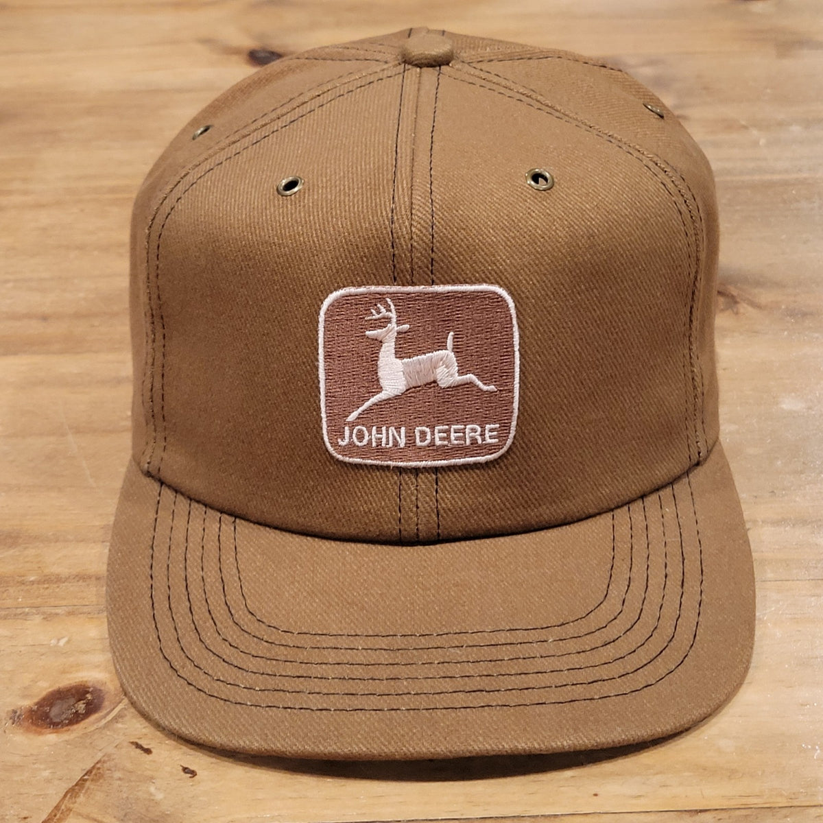 Vintage John Deere Hat Snapback Brown K-Products Made USA Tractor Farm Mower