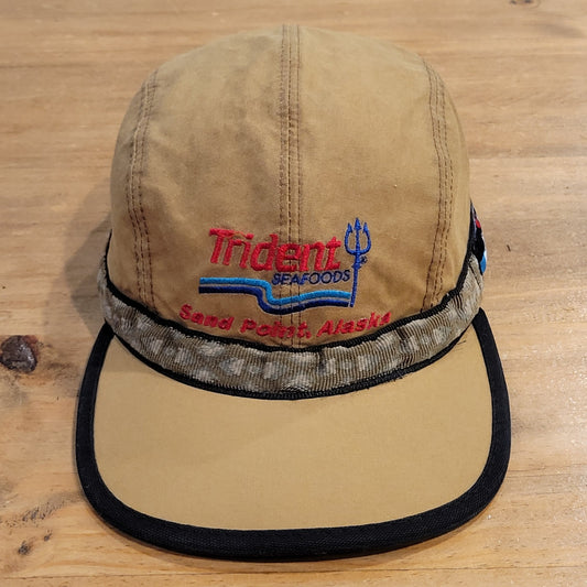 Trident Seafoods Kavu Hat Size M Adjustable Brown Canvas Sand Point Alaska