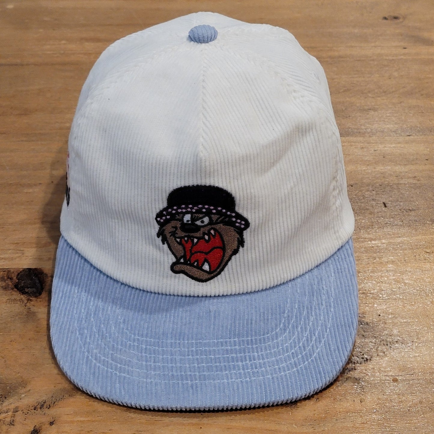Breakfast Ball Club Corduroy Hat Cap Snapback White Blue Tasmanian Devil