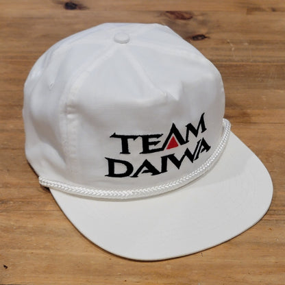 Vintage Team Daiwa Hat Snapback 80s 90s Fishing Reel White Rope One Size