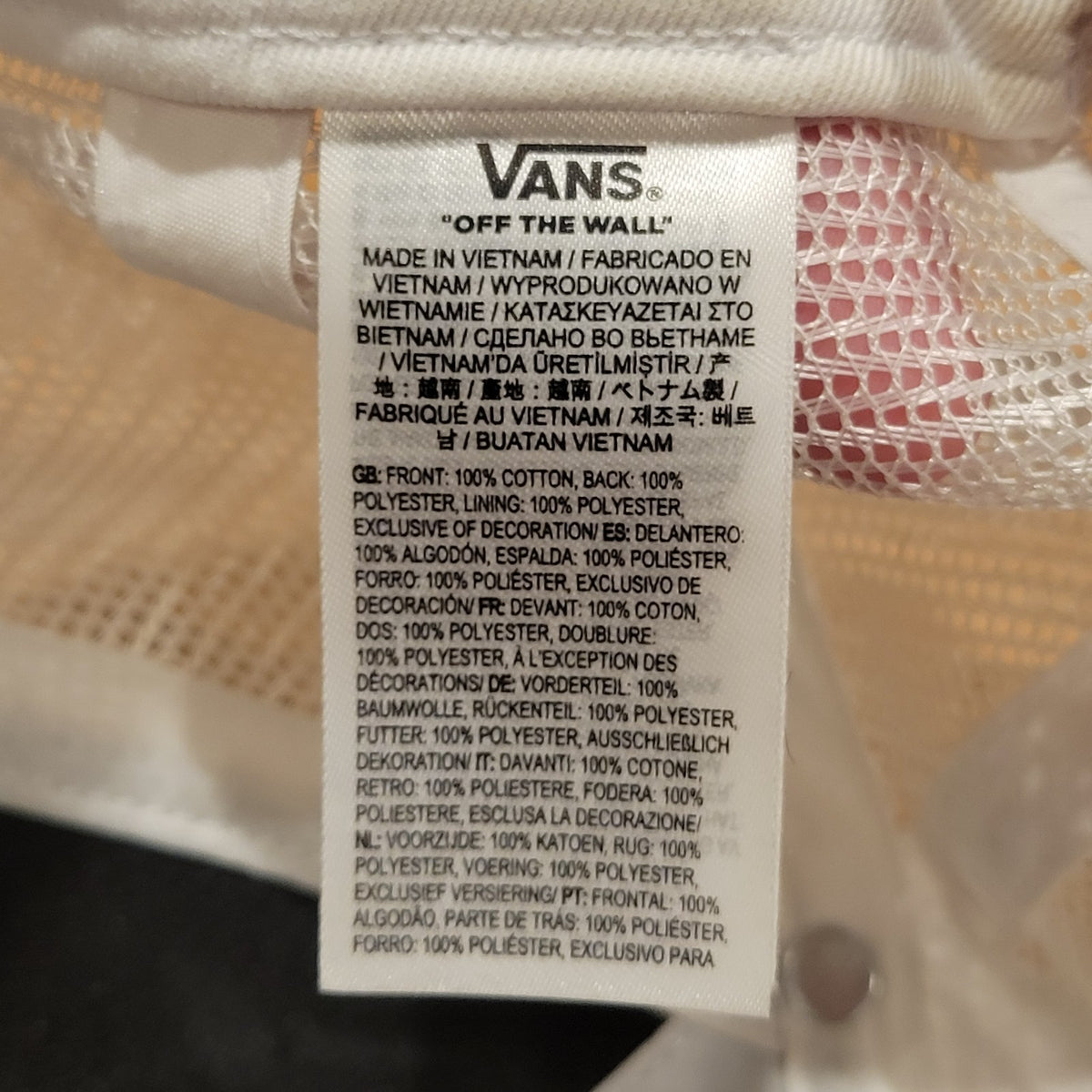 Vans Hat Cap Snapback Mesh Back Retro Vintage Style One Size Adjustable