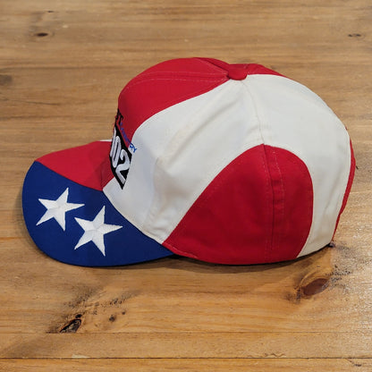 Vintage Country Music Station Hat Red White Blue Flag RWB K 102 Minnesota USA