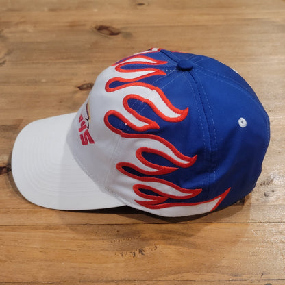 Good Guys Racing Hot Rod Car Flame Embroidered White Blue One Size