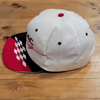 Vintage Pontiac Racing Hat Snapback White Spell Out 90s Car Race Made USA