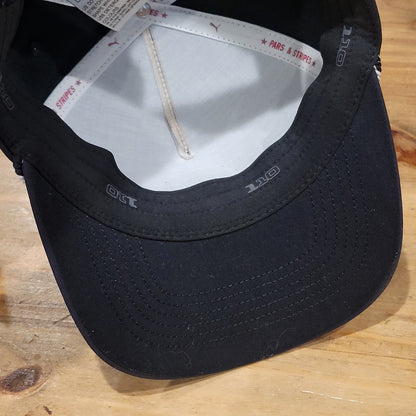 Puma Golf Hat Snapback Black Rope Rubber Circle Patch Golfer One Size