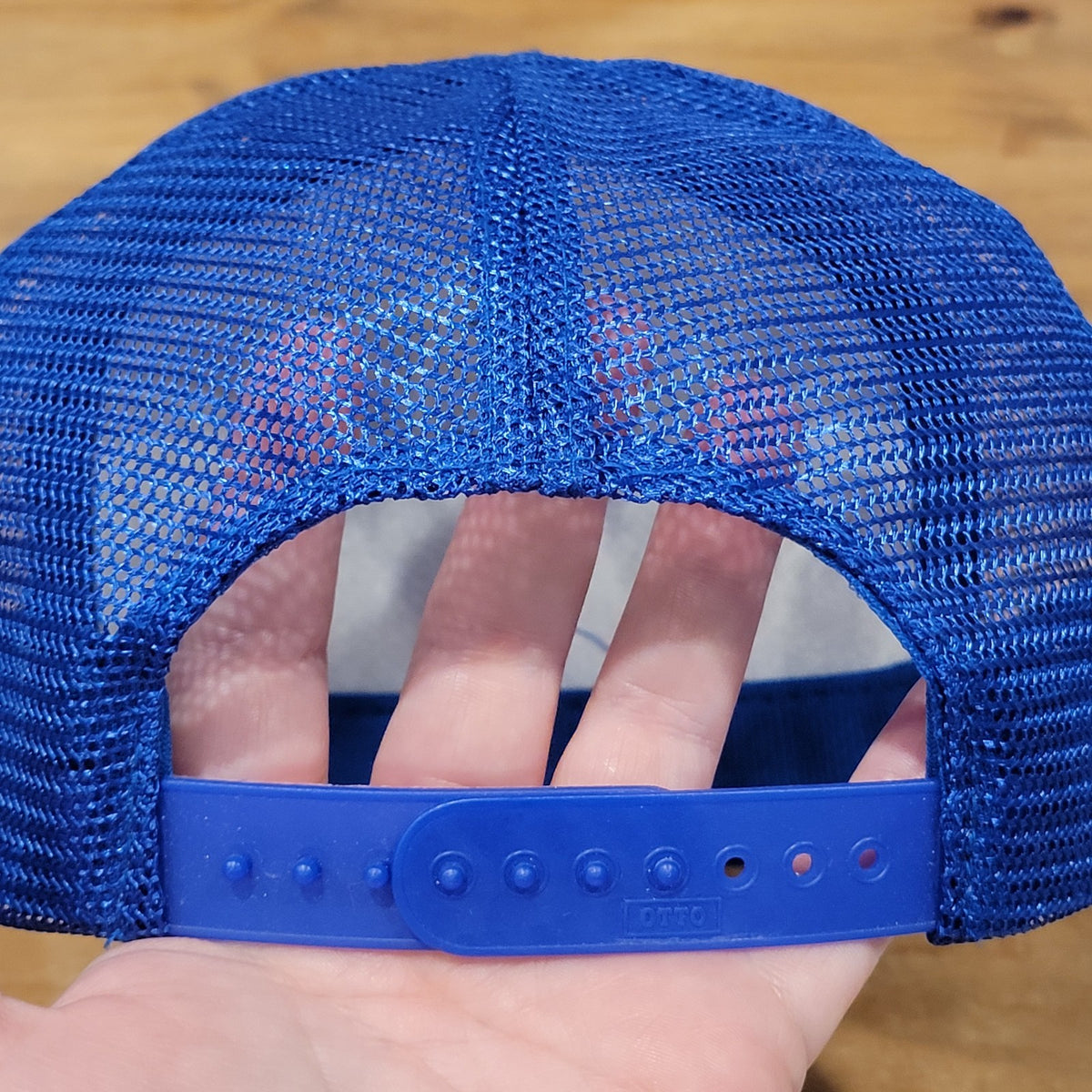 Vintage Rattlers' Hat Snapback Trucker 80s 90s Blue Red Spell Out