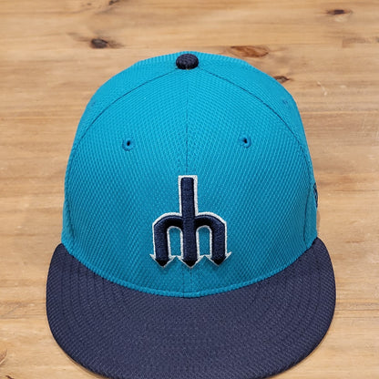 Seattle Mariners Hat New Era Size 7 1/8 Fitted Trident Batting Mesh MLB 59Fifty