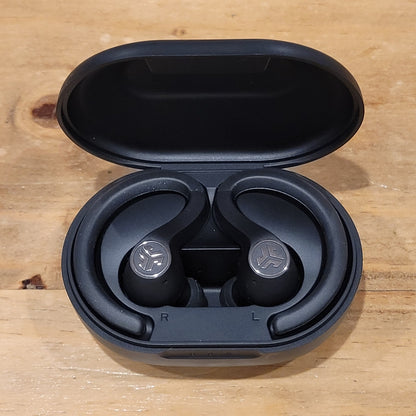 Jlab Jbud Air Sport Wireless Bluetooth Earbuds Over Ear Hook Gym Running Black