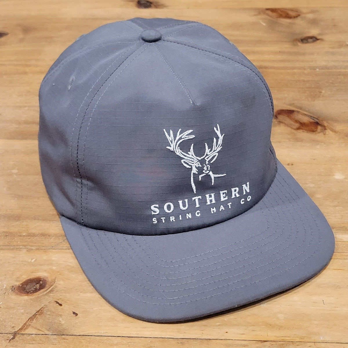 Southern String Hat Co Snapback Gray Deer Buck Logo Rip Stop Gray Hunting