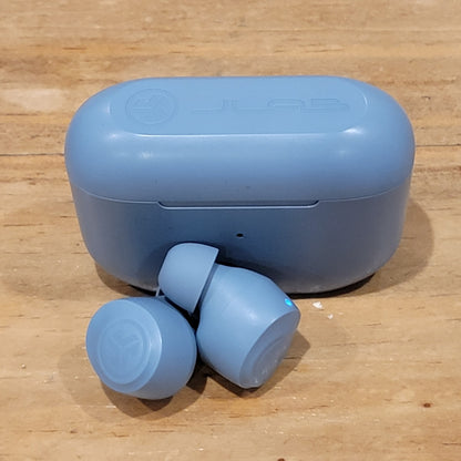 Jlab Go Pop Wireless Bluetooth Earbuds Compact With Charging Case Blue