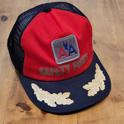 Vintage American Airlines Safety First Trucker Hat Scramble Eggs 80s Jet Plane