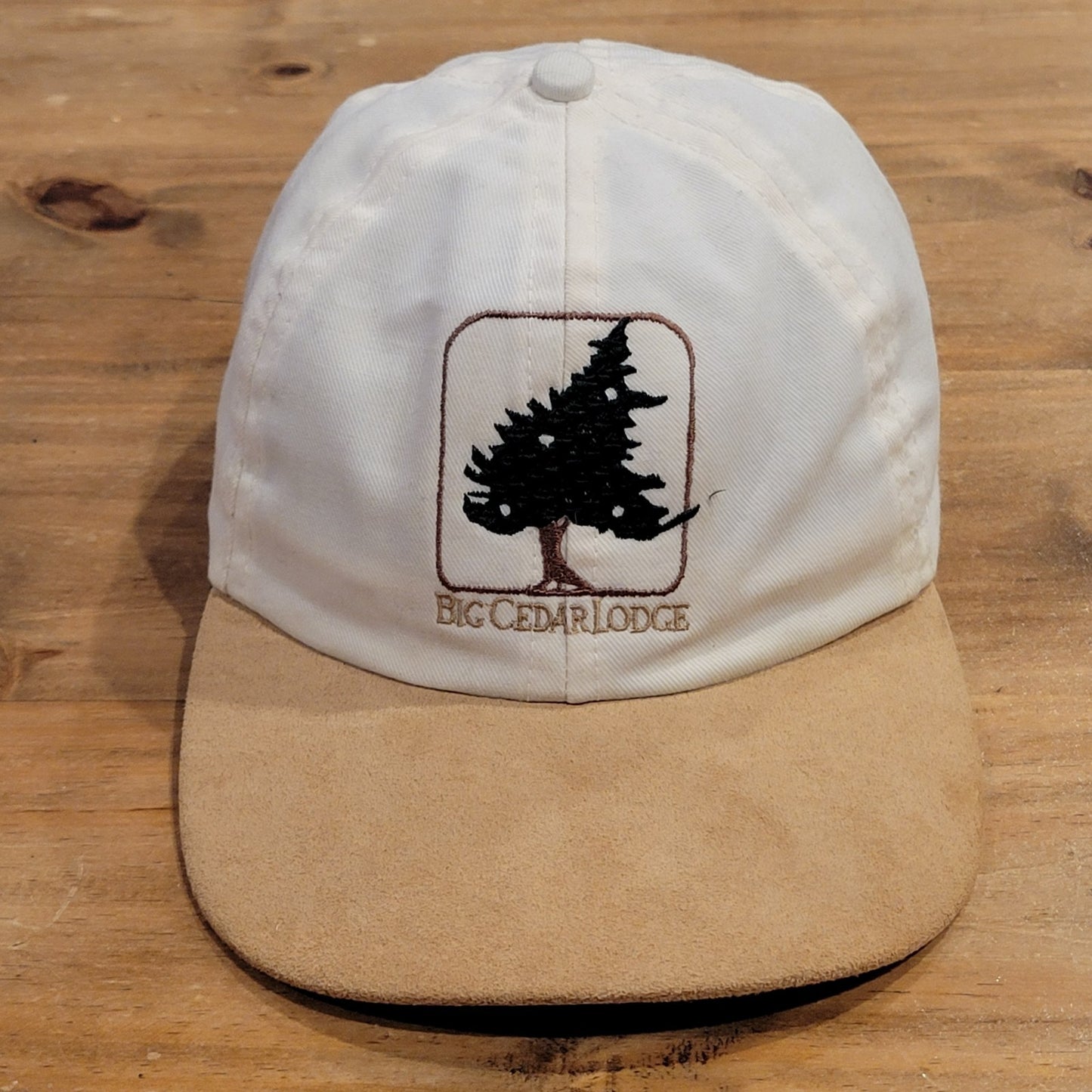 Vintage Big Cedar Lodge Hat Strap Back Imperial Suede Bill Ridgedale Missouri