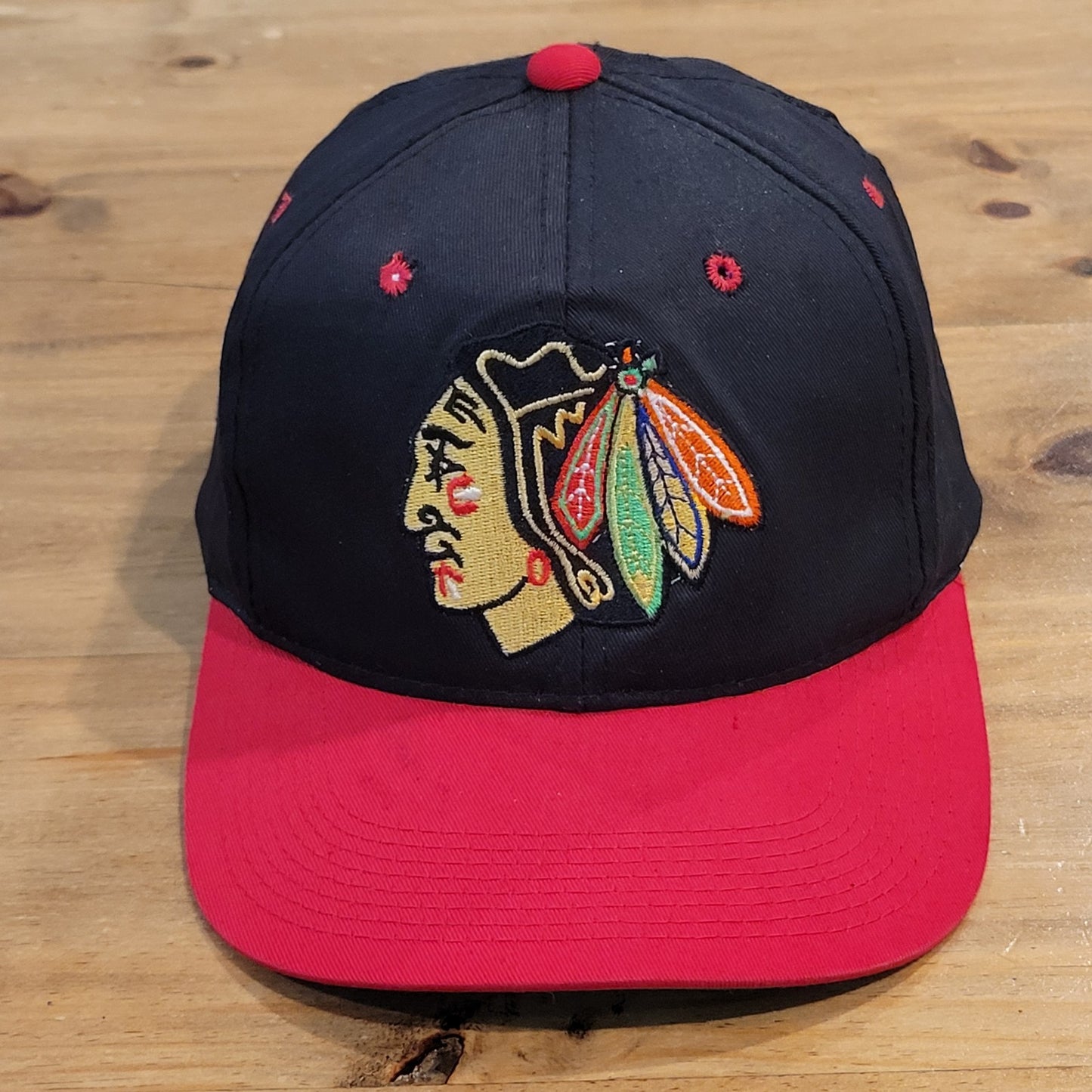 Vintage Chicago Blackhawks Hat Sports Specialties NHL Hockey Plain Logo 90s