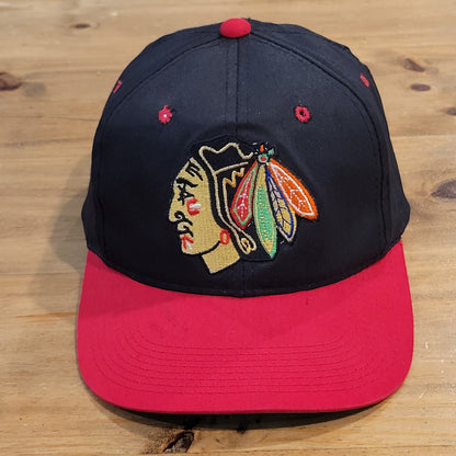 Vintage Chicago Blackhawks Hat Sports Specialties NHL Hockey Plain Logo 90s