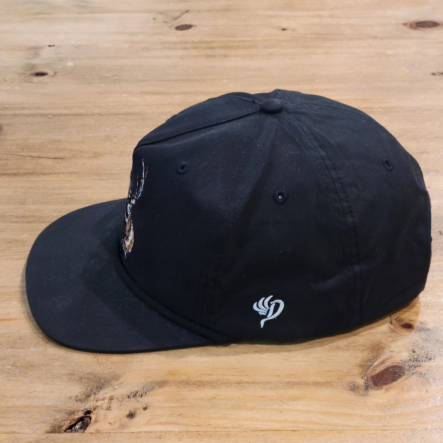 Duck Camp Deer Buck Embroidered Hat Snapback Black Hunt Hunting Rope One Size
